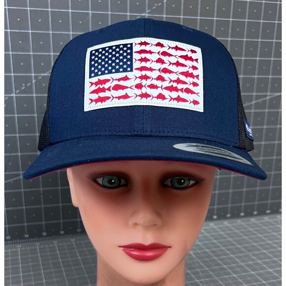 Columbia Other - Columbia PFG Fish Flag Snapback Cap NEW Navy Blue